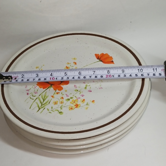 Set of 4 Haniwa Stone Fleur D'Ete Japan dinner plates - Picture 6 of 6